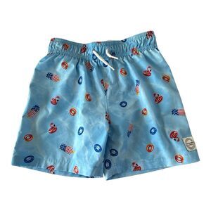 Abercrombie & Fitch Kids Scenic Summer Print Swim Trunks Boys 7/8 Blue